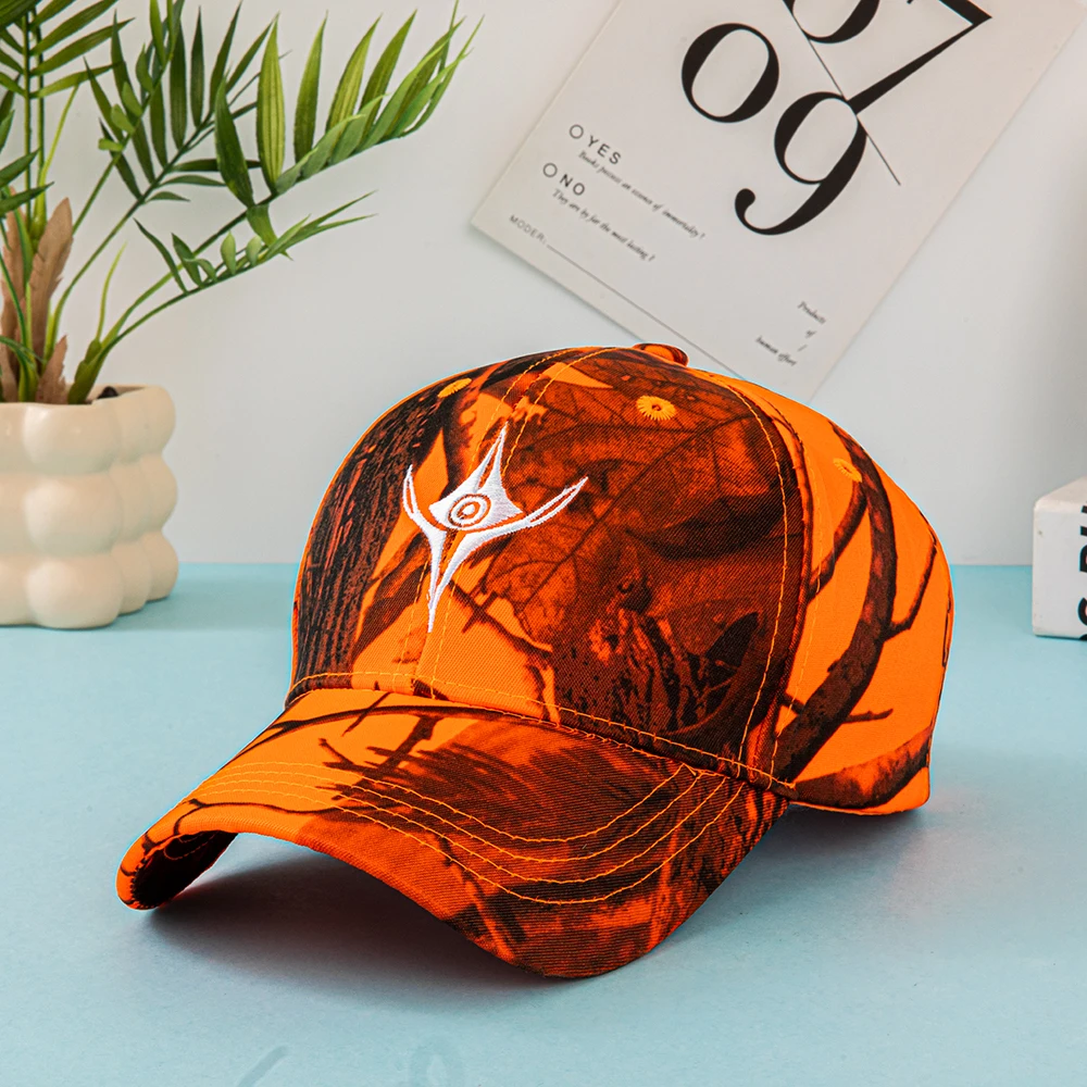 European and American Summer Outdoor Baseball Caps, Leaf-Printed Jungle Camouflage Caps, Men's and Women's Camouflage Baseball C