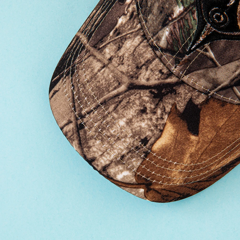 European and American Summer Outdoor Baseball Caps, Leaf-Printed Jungle Camouflage Caps, Men's and Women's Camouflage Baseball C