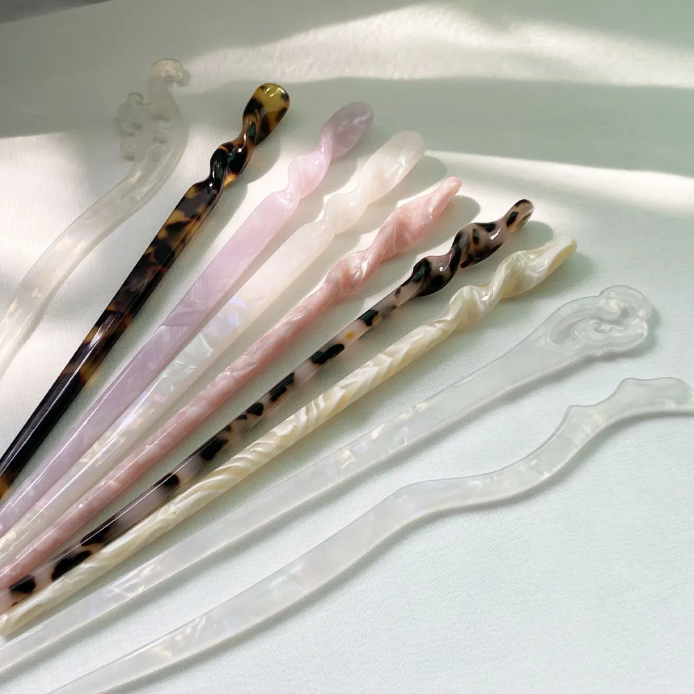 3/5pcs Chinese Style Hair Sticks Vintage Acetate Resin Chopstick Women Hairpins Hair Clip Pin Headwear Wedding Hair Accessories
