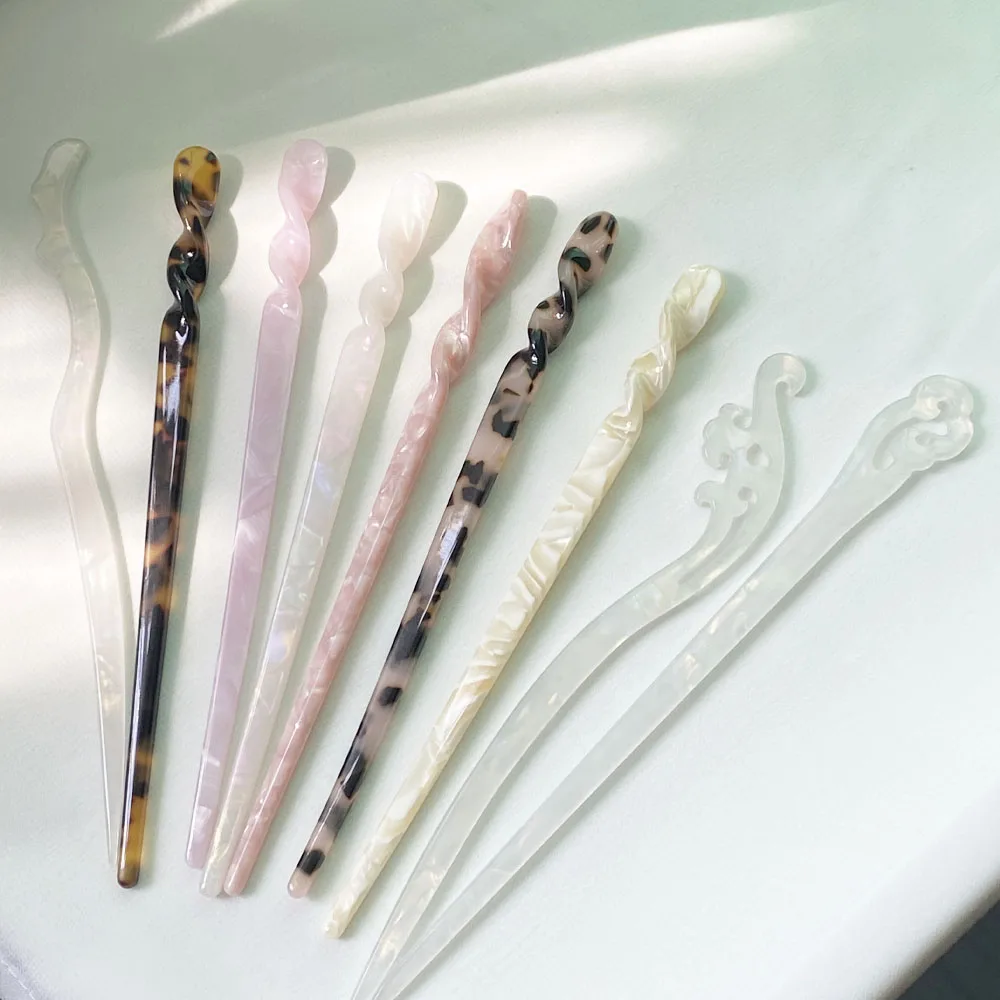 3/5pcs Chinese Style Hair Sticks Vintage Acetate Resin Chopstick Women Hairpins Hair Clip Pin Headwear Wedding Hair Accessories