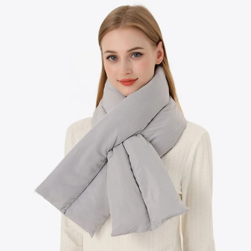 Simple Fashion Down Cotton Winter Scarf Warm Thickened Cross Ring Scarves Windproof Soft Skiing Scarve Outdoor Sports