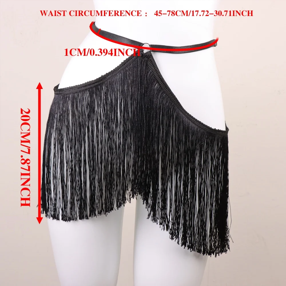 Fringe Belt Skirt, Burlesque Waist Harness, Adjustable Elastic Harness