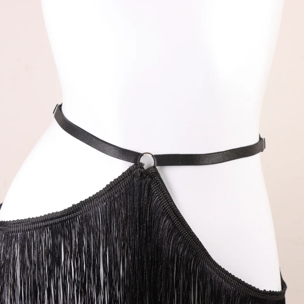 Fringe Belt Skirt, Burlesque Waist Harness, Adjustable Elastic Harness