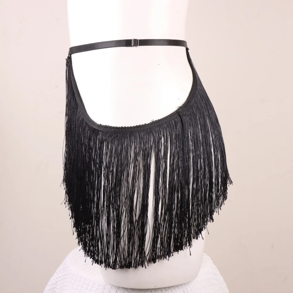 Fringe Belt Skirt, Burlesque Waist Harness, Adjustable Elastic Harness