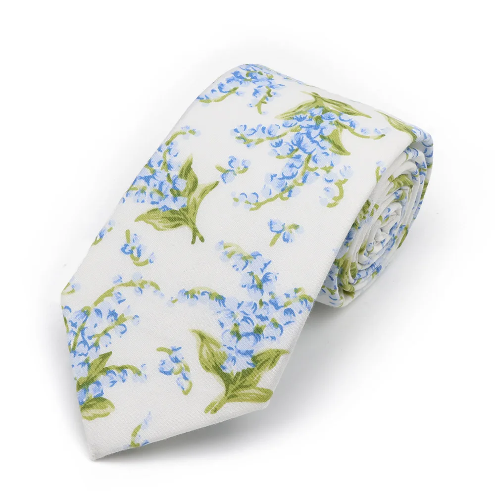 New Men's 7.5cm Tie Cotton Beautiful Elegant Pink Green Flower Leaves Necktie Wedding Party Daily Suit Shirt Accessory Gift