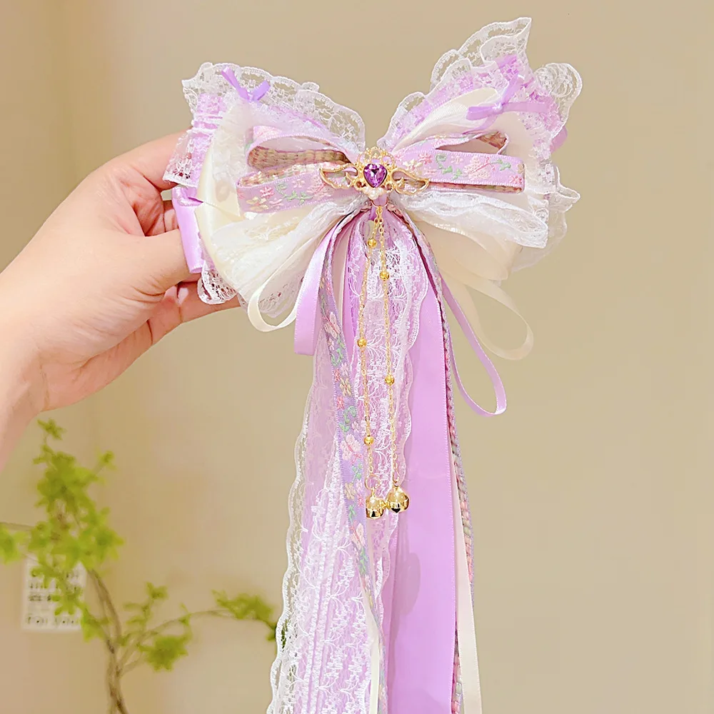 Children's hair accessories, student girls, fresh and cute, bow and ribbon hairpins, hair accessories, Lolita hairpins