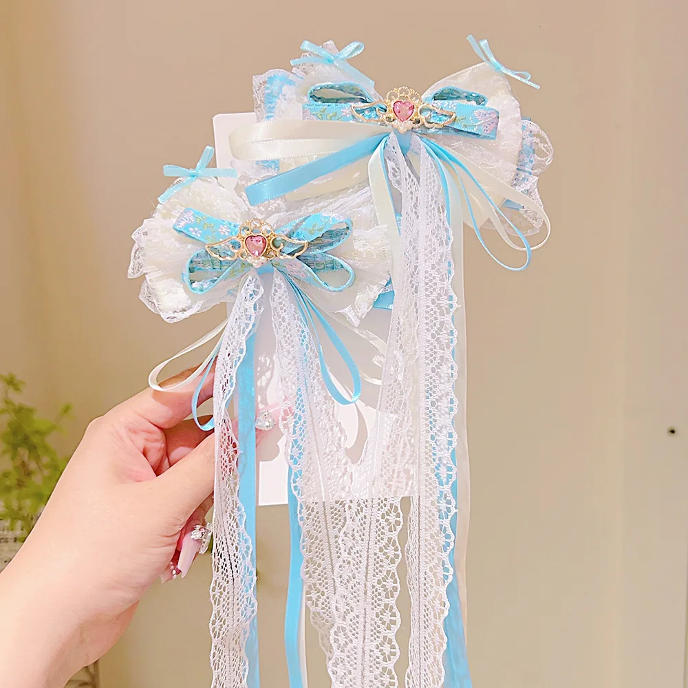 Children's hair accessories, student girls, fresh and cute, bow and ribbon hairpins, hair accessories, Lolita hairpins
