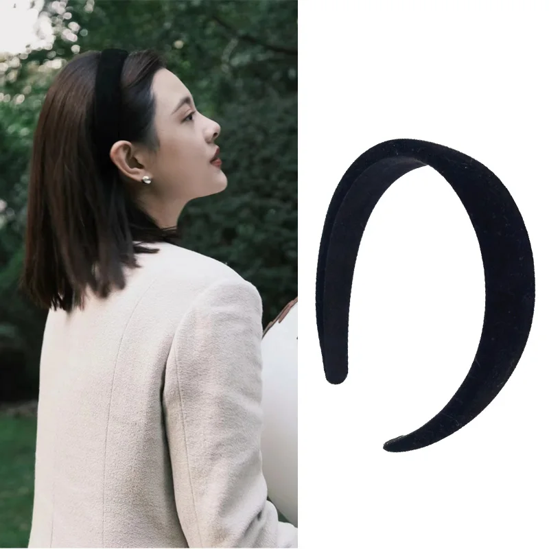 3/3.5cm Winter Thick Headbands for Women Velvet Sponge Hairband Girls Wide Hair Bezel Elasticity Padded Headwear Hair Accessorie