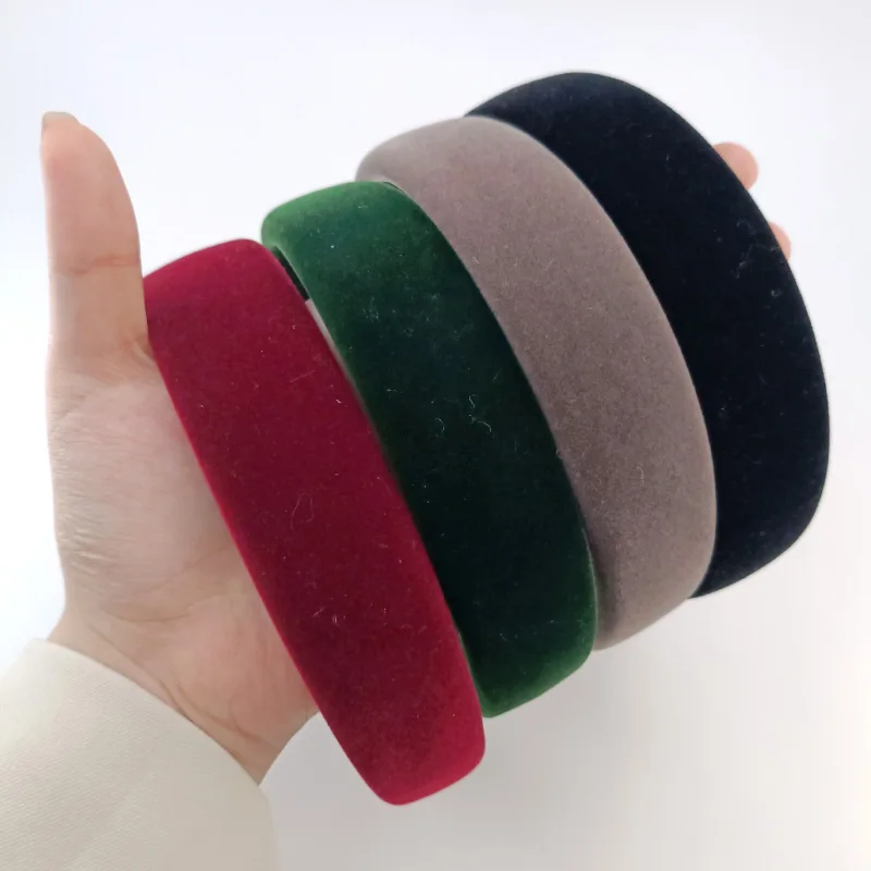 3/3.5cm Winter Thick Headbands for Women Velvet Sponge Hairband Girls Wide Hair Bezel Elasticity Padded Headwear Hair Accessorie