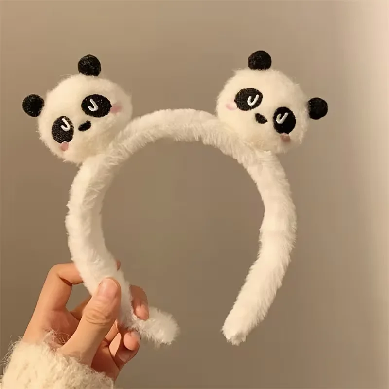 1 Sweet Style Panda Plush Hair Band, Animal Hair Band, Suitable for Makeup and Face Washing