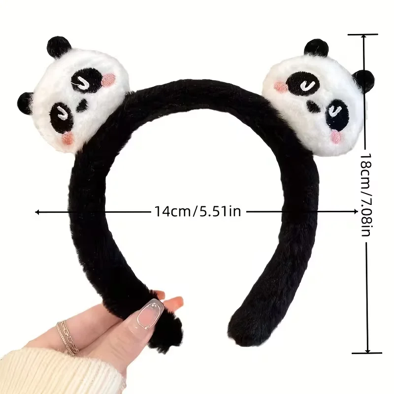 1 Sweet Style Panda Plush Hair Band, Animal Hair Band, Suitable for Makeup and Face Washing