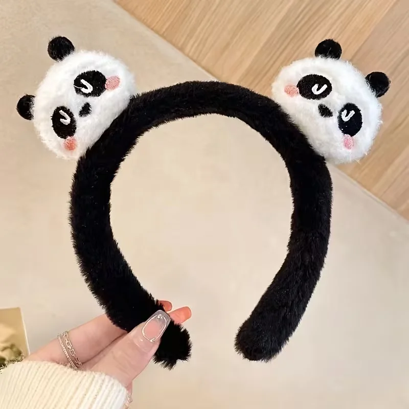 1 Sweet Style Panda Plush Hair Band, Animal Hair Band, Suitable for Makeup and Face Washing