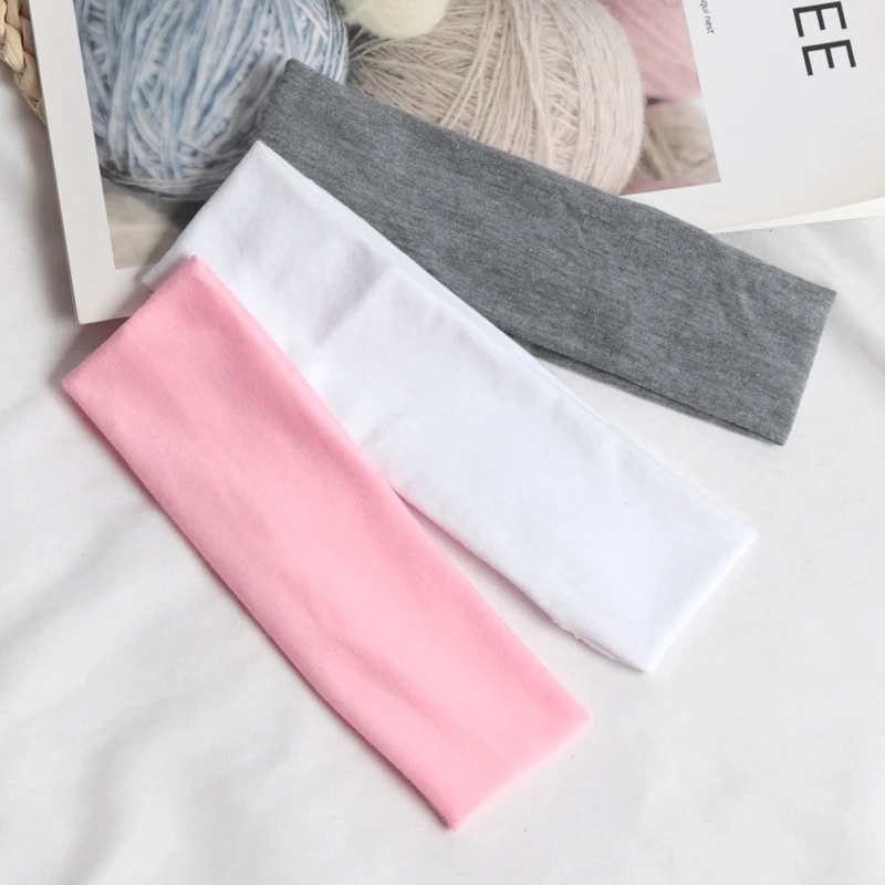 3Pcs Simple Elastic Fashion Women Solid Color HairBands Cute Wash Face Make-up Hair Band Vintage Sports Running Yoga Headbands