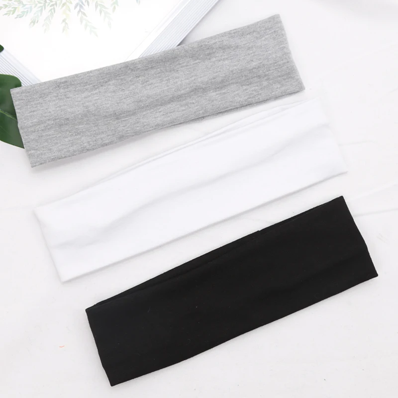 3Pcs Simple Elastic Fashion Women Solid Color HairBands Cute Wash Face Make-up Hair Band Vintage Sports Running Yoga Headbands