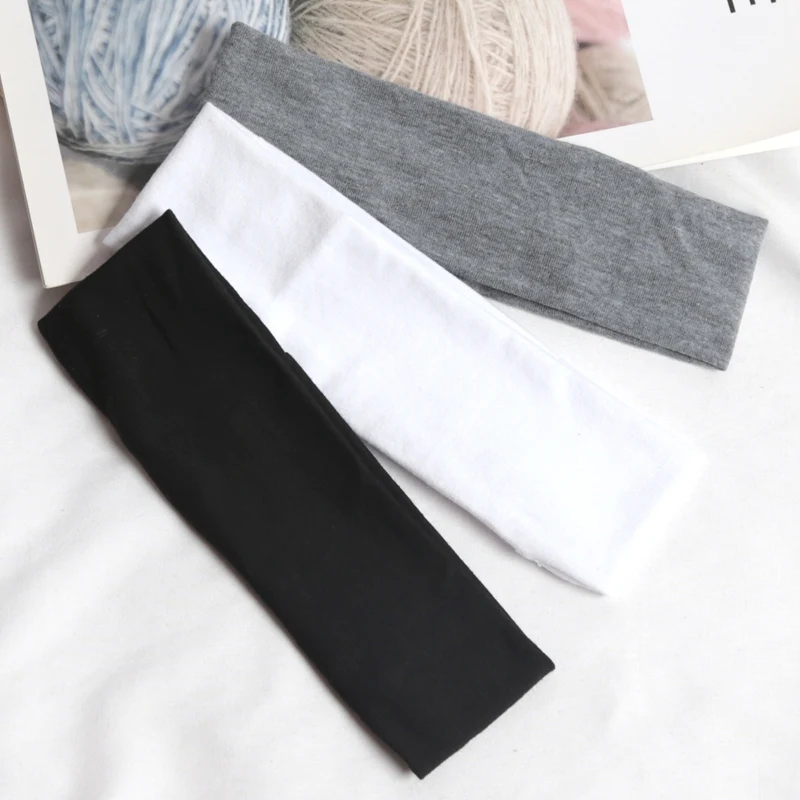 3Pcs Simple Elastic Fashion Women Solid Color HairBands Cute Wash Face Make-up Hair Band Vintage Sports Running Yoga Headbands
