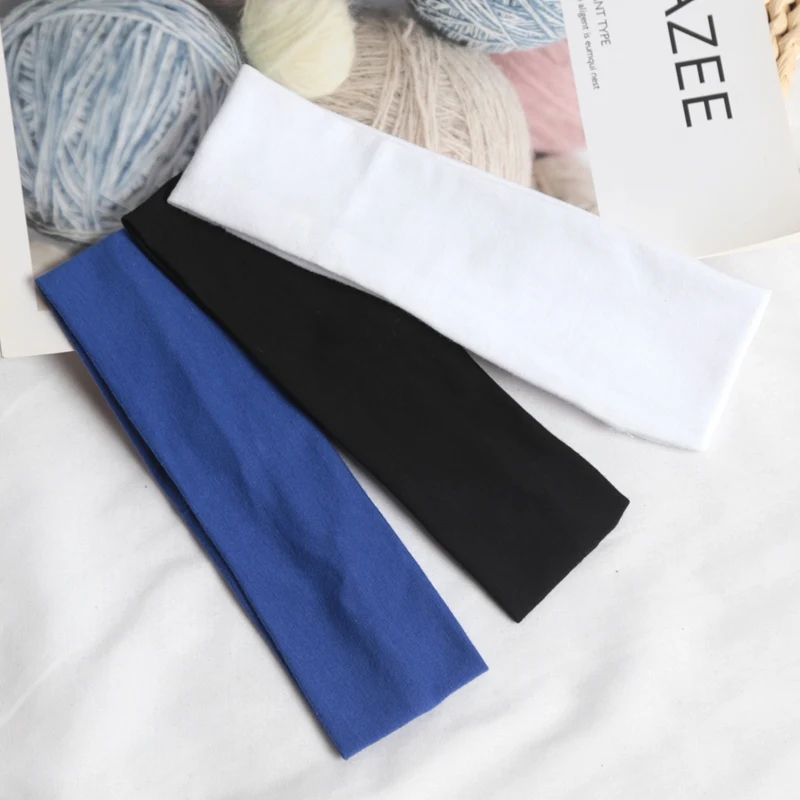 3Pcs Simple Elastic Fashion Women Solid Color HairBands Cute Wash Face Make-up Hair Band Vintage Sports Running Yoga Headbands