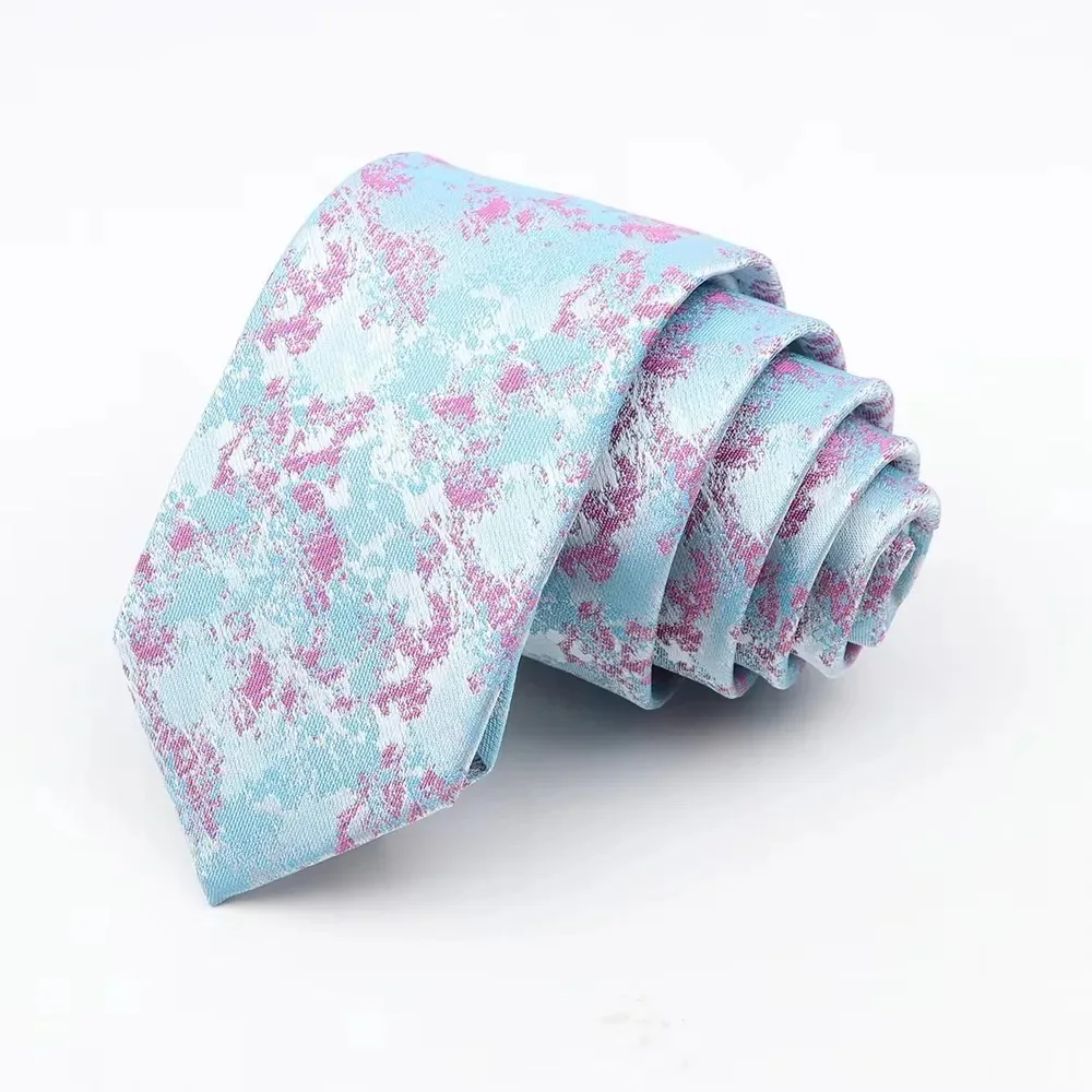 Man's 6cm Casual Floral Polyester Tie Red Blue Green Flower Pattern Jacquard Necktie Business Suit Accessory Wedding Party Gifts