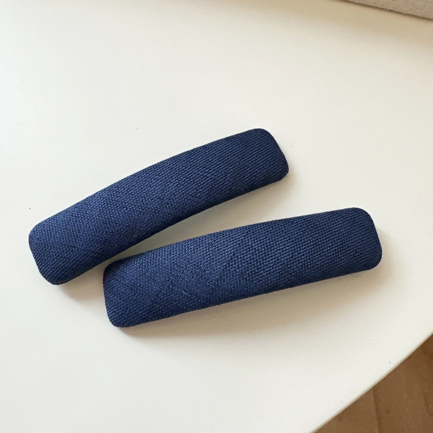 Vintage Korean Hair Clip Navy Blue Polka Dot Fabric Hairpin Handmade No Damage Hair Accessories for Women Hair Clips for Girls