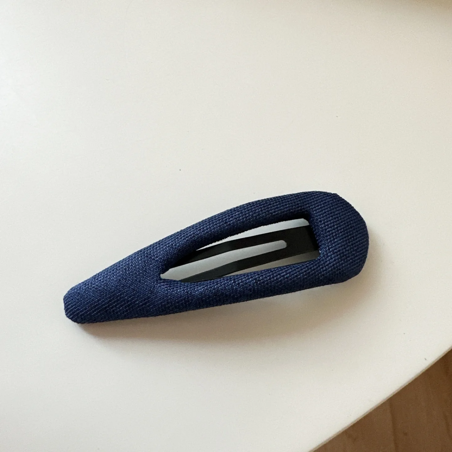 Vintage Korean Hair Clip Navy Blue Polka Dot Fabric Hairpin Handmade No Damage Hair Accessories for Women Hair Clips for Girls