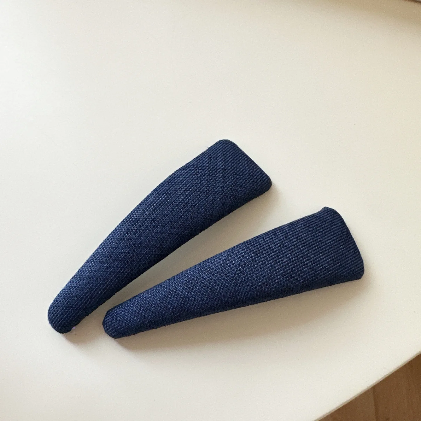 Vintage Korean Hair Clip Navy Blue Polka Dot Fabric Hairpin Handmade No Damage Hair Accessories for Women Hair Clips for Girls