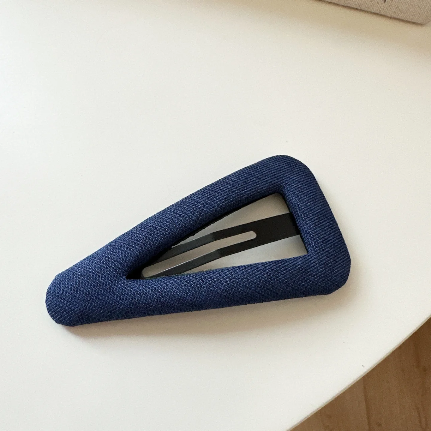 Vintage Korean Hair Clip Navy Blue Polka Dot Fabric Hairpin Handmade No Damage Hair Accessories for Women Hair Clips for Girls