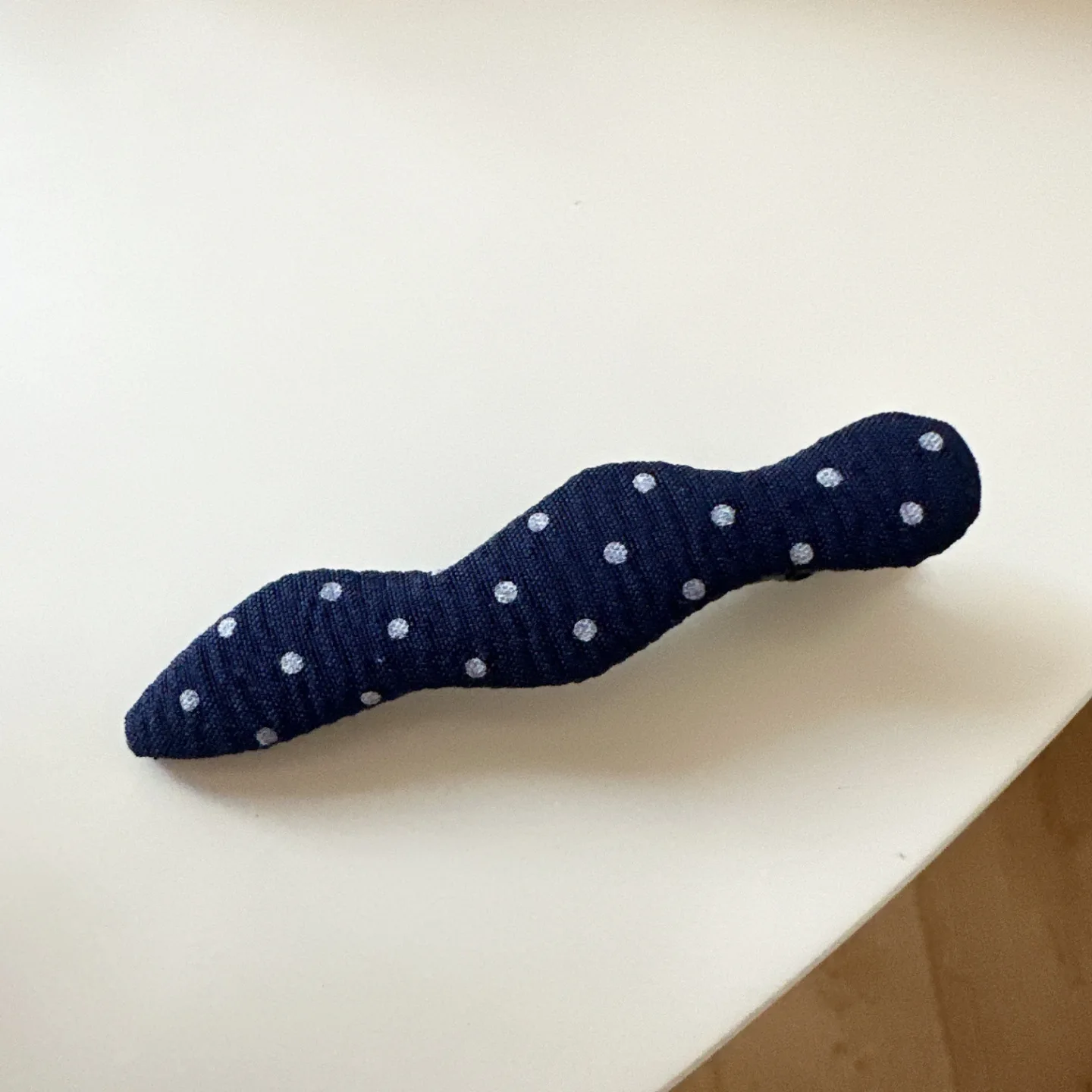 Vintage Korean Hair Clip Navy Blue Polka Dot Fabric Hairpin Handmade No Damage Hair Accessories for Women Hair Clips for Girls