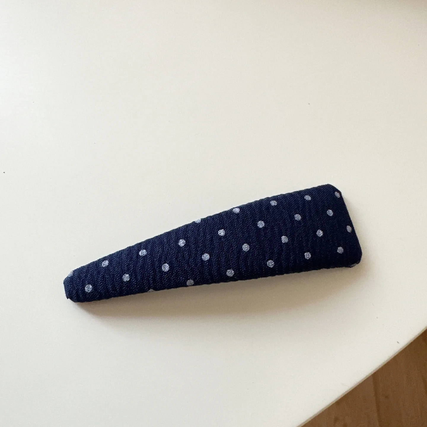 Vintage Korean Hair Clip Navy Blue Polka Dot Fabric Hairpin Handmade No Damage Hair Accessories for Women Hair Clips for Girls