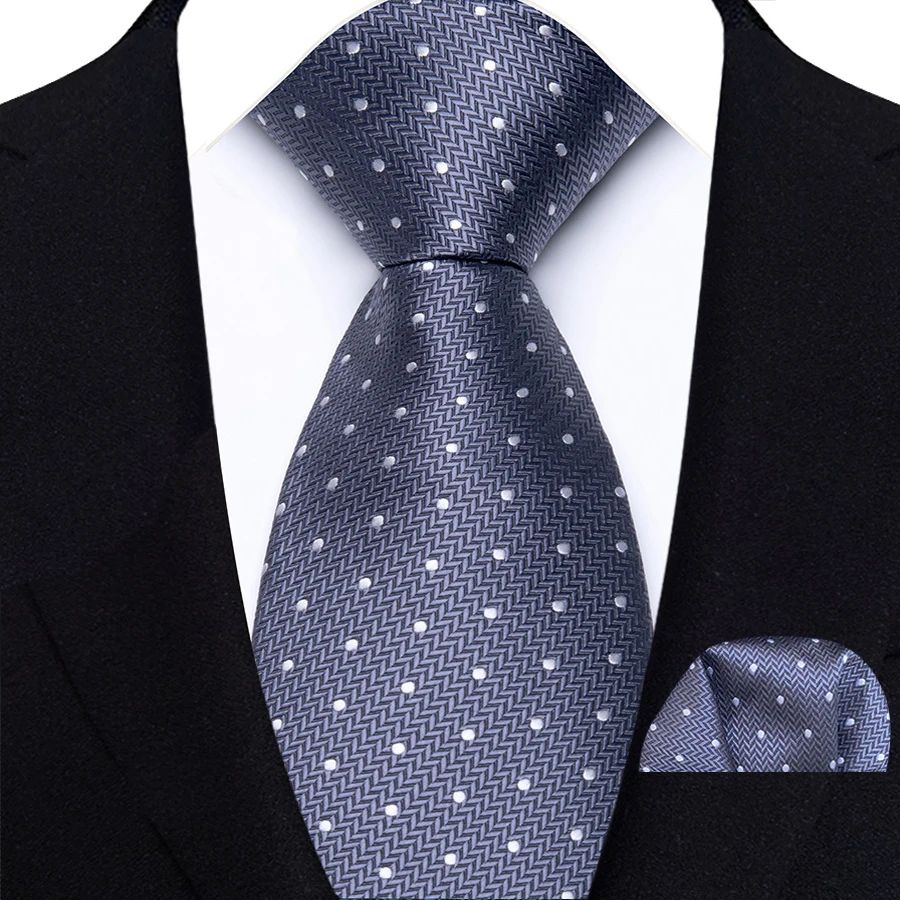 New Design Green Brown Red Necktie Set Polyester Pocket Square Tie Set Classic Polka Dot Tie For Men Daily Wear Shirt Accessor