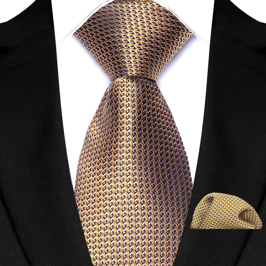 New Design Green Brown Red Necktie Set Polyester Pocket Square Tie Set Classic Polka Dot Tie For Men Daily Wear Shirt Accessor