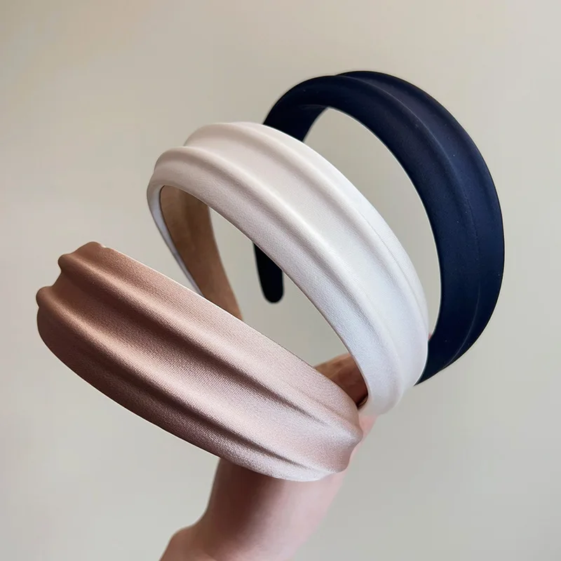 Wide Satin Hair Hoop Band Headwear Non-slip Headband Simple Hairband for Women Wash Their Faces Headbands for Hair Accessories
