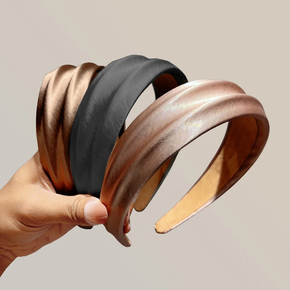 Wide Satin Hair Hoop Band Headwear Non-slip Headband Simple Hairband for Women Wash Their Faces Headbands for Hair Accessories