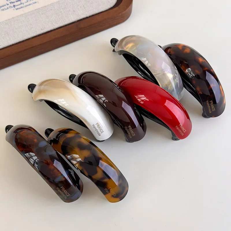 Retro Acetate Simple Temperament High Ponytail Buckle Clip Barrettes Headband Twist Hair Clips Womans Girls Temperament Hairpins