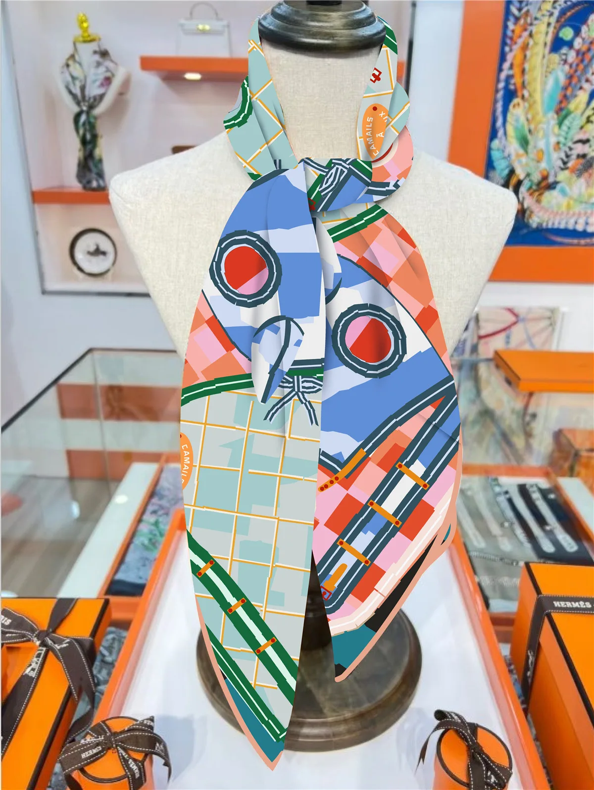 Twill Silk Scarf Shawl Luxury Brand Plaid Horse Head Print Square Scarf Women Hijabs Bandana Foulard Neckerchief Head Scarves