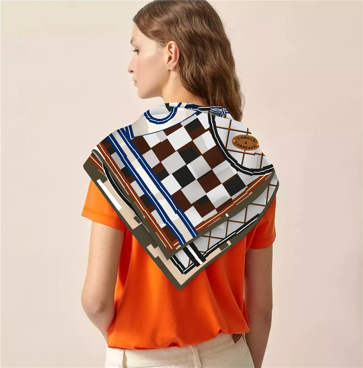 Twill Silk Scarf Shawl Luxury Brand Plaid Horse Head Print Square Scarf Women Hijabs Bandana Foulard Neckerchief Head Scarves
