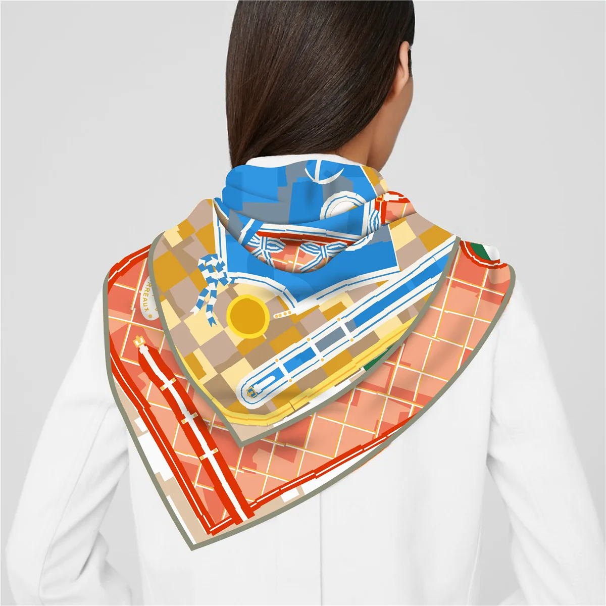 Twill Silk Scarf Shawl Luxury Brand Plaid Horse Head Print Square Scarf Women Hijabs Bandana Foulard Neckerchief Head Scarves