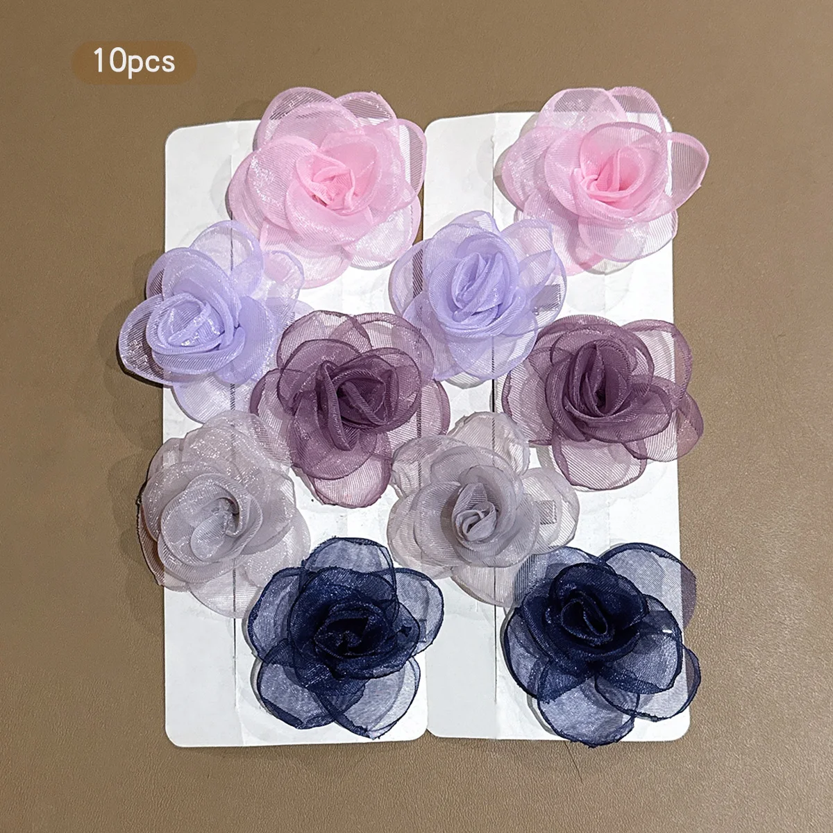 10 Sweet and Versatile Colorful Random Flower Hair Clips Suitable for Daily Hair Accessories