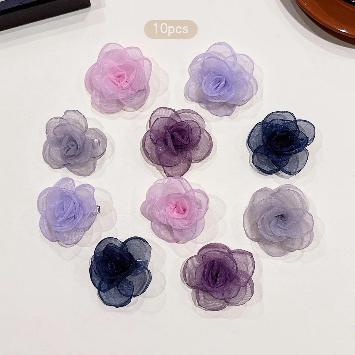 10 Sweet and Versatile Colorful Random Flower Hair Clips Suitable for Daily Hair Accessories