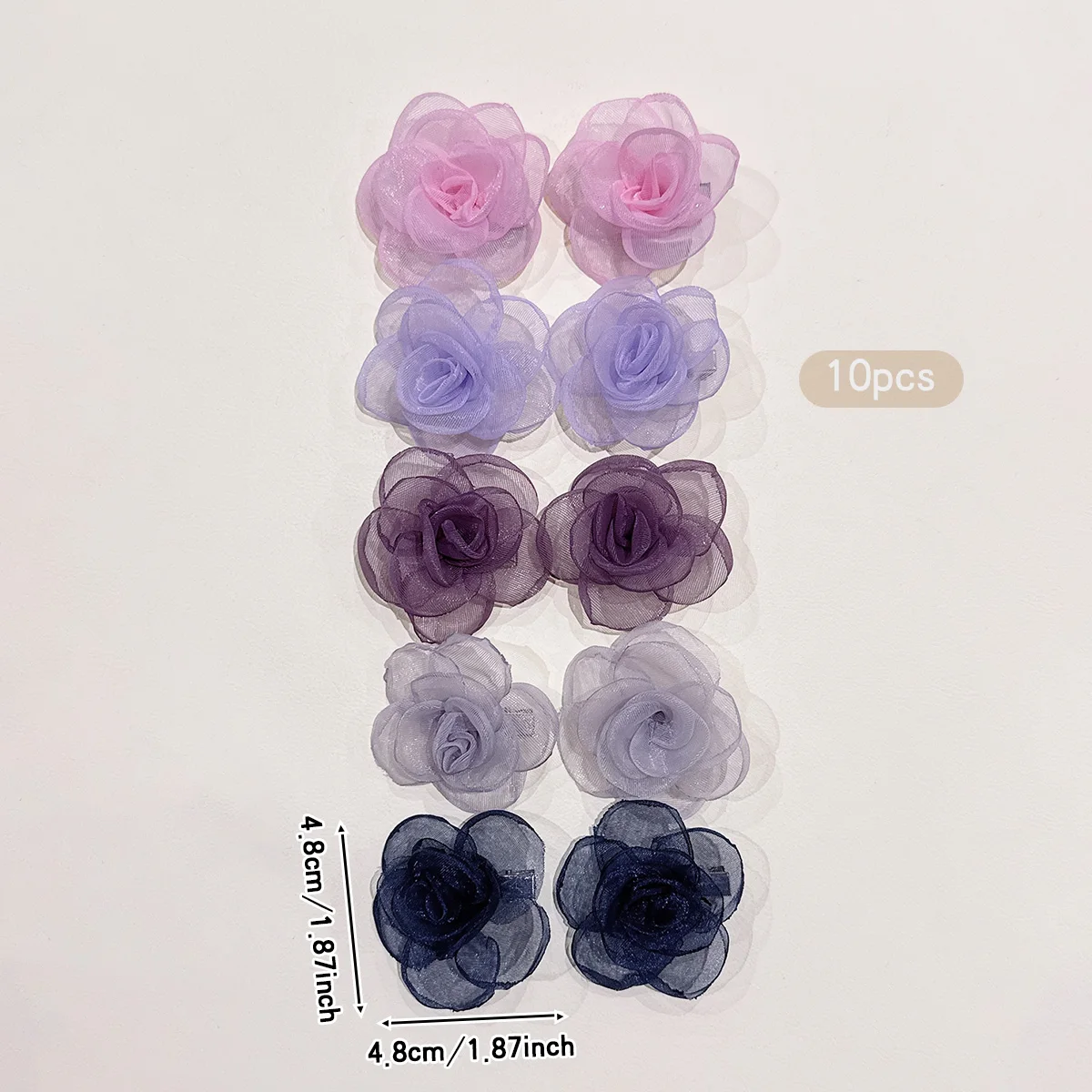10 Sweet and Versatile Colorful Random Flower Hair Clips Suitable for Daily Hair Accessories