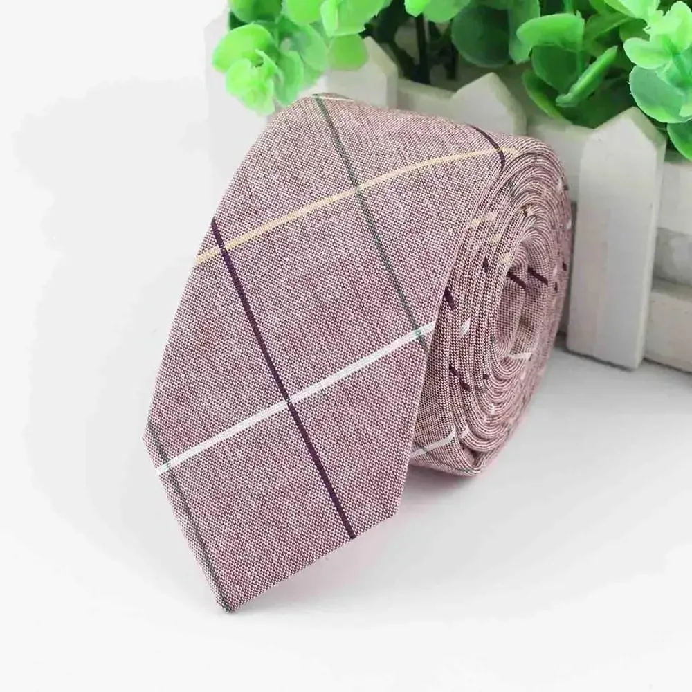 Daily Design Pure Cotton Men's 6cm Striped Checkered Pattern Tie Perfect Necktie Wedding Party Office Business Accessories Gifts