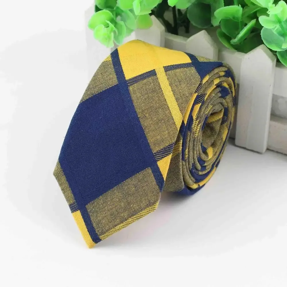 Daily Design Pure Cotton Men's 6cm Striped Checkered Pattern Tie Perfect Necktie Wedding Party Office Business Accessories Gifts