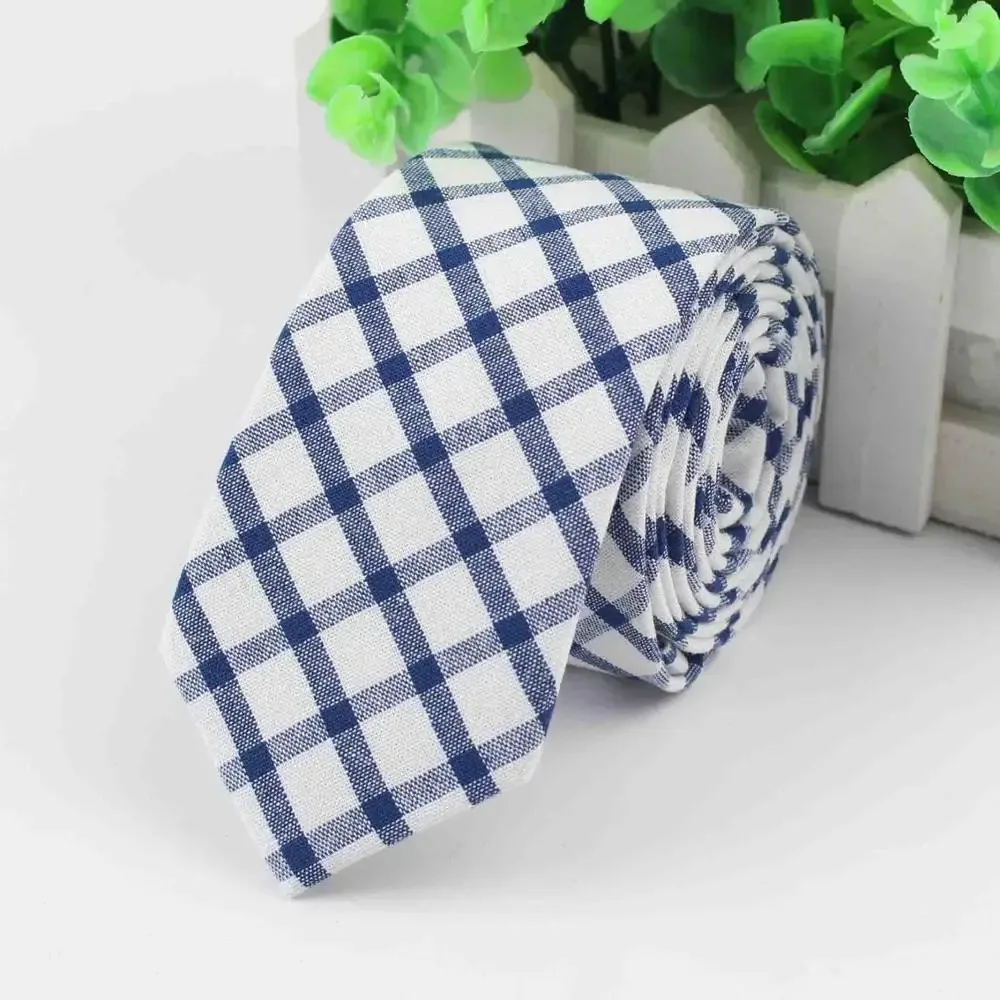 Daily Design Pure Cotton Men's 6cm Striped Checkered Pattern Tie Perfect Necktie Wedding Party Office Business Accessories Gifts