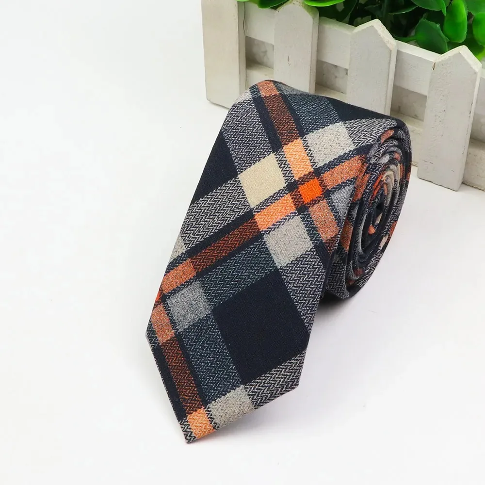 Daily Design Pure Cotton Men's 6cm Striped Checkered Pattern Tie Perfect Necktie Wedding Party Office Business Accessories Gifts