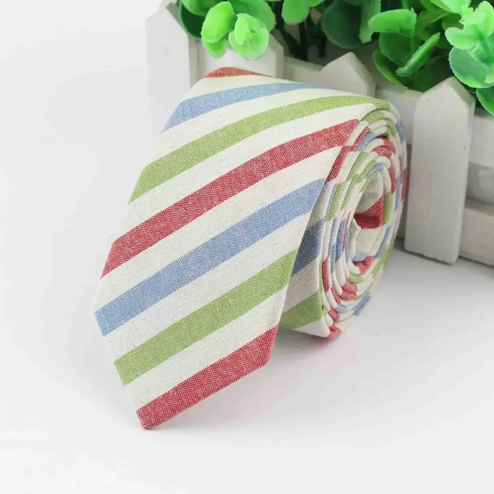Daily Design Pure Cotton Men's 6cm Striped Checkered Pattern Tie Perfect Necktie Wedding Party Office Business Accessories Gifts