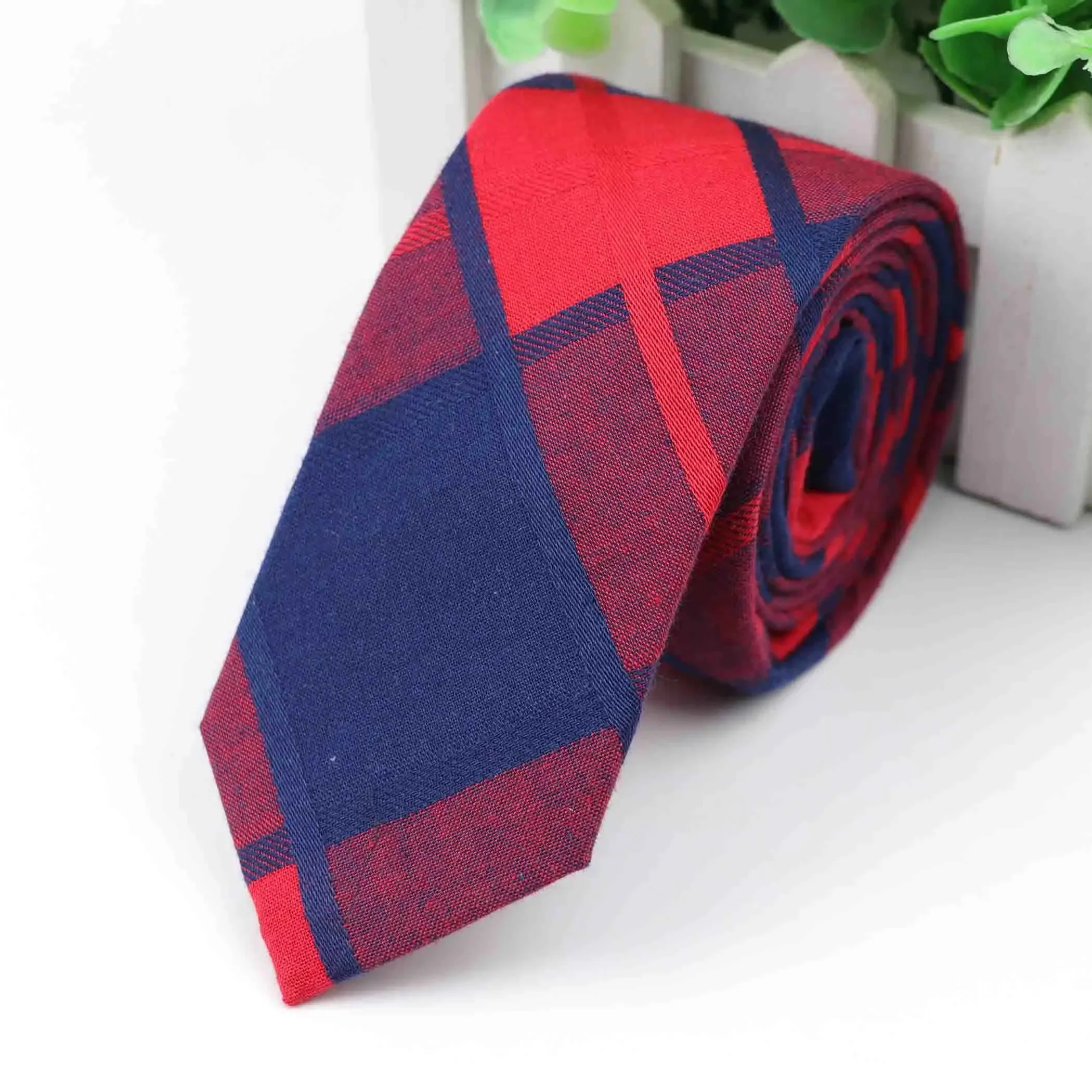 Daily Design Pure Cotton Men's 6cm Striped Checkered Pattern Tie Perfect Necktie Wedding Party Office Business Accessories Gifts