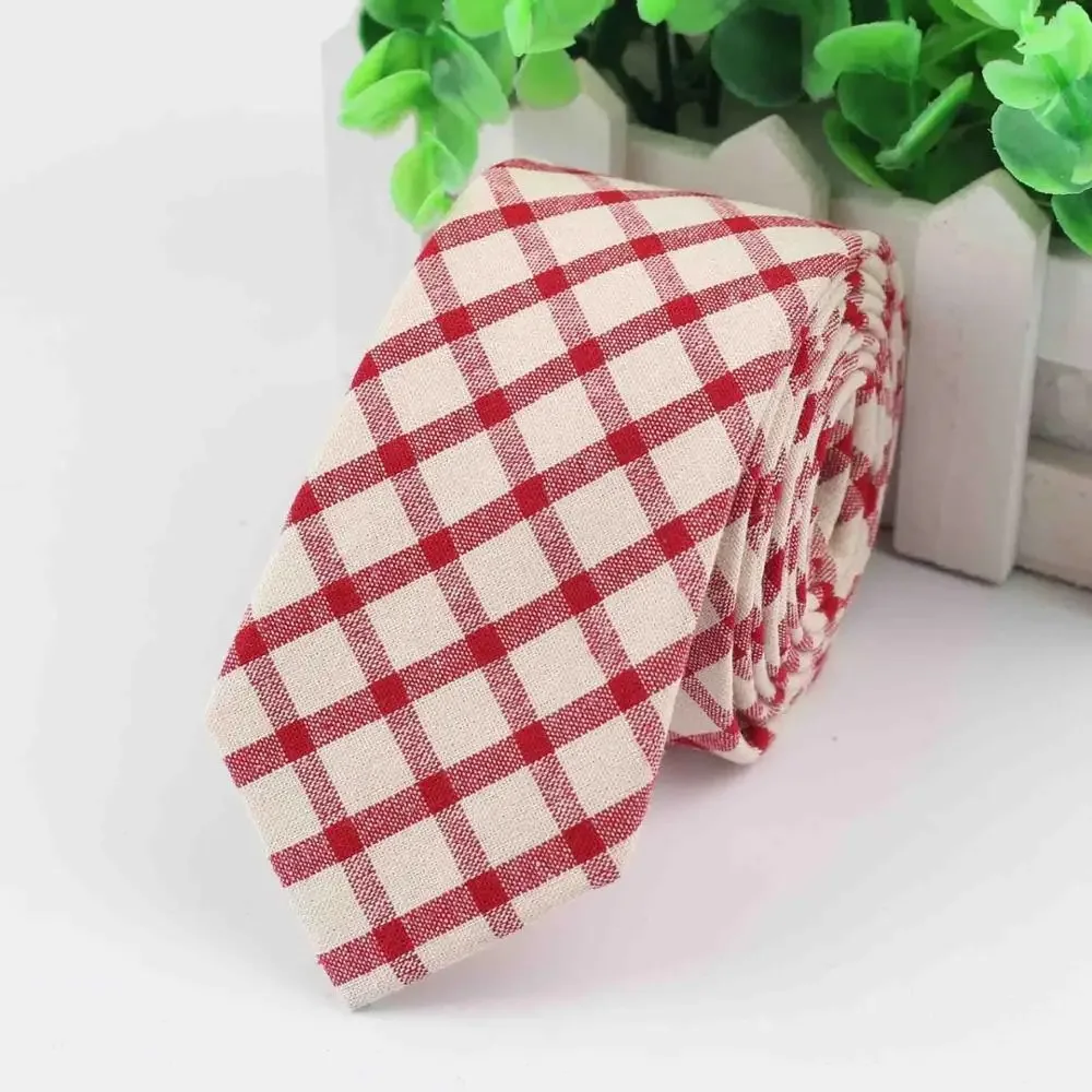 Daily Design Pure Cotton Men's 6cm Striped Checkered Pattern Tie Perfect Necktie Wedding Party Office Business Accessories Gifts