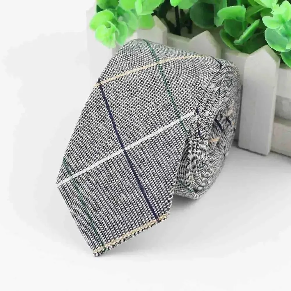 Daily Design Pure Cotton Men's 6cm Striped Checkered Pattern Tie Perfect Necktie Wedding Party Office Business Accessories Gifts
