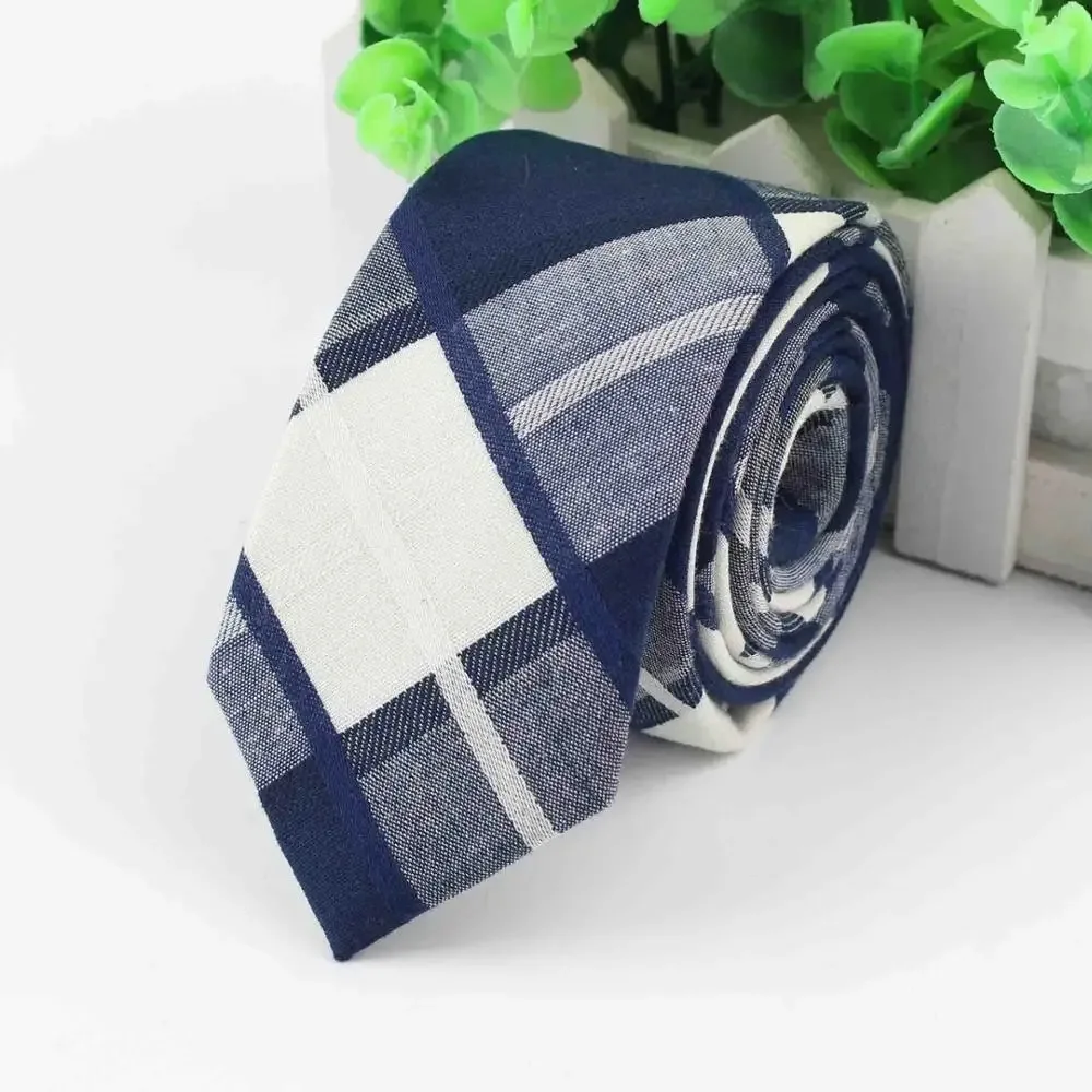Daily Design Pure Cotton Men's 6cm Striped Checkered Pattern Tie Perfect Necktie Wedding Party Office Business Accessories Gifts