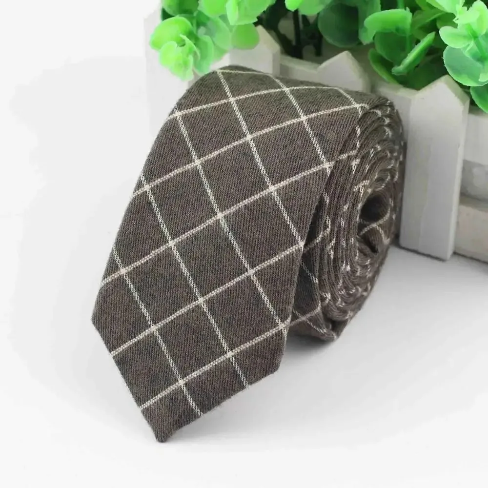 Daily Design Pure Cotton Men's 6cm Striped Checkered Pattern Tie Perfect Necktie Wedding Party Office Business Accessories Gifts