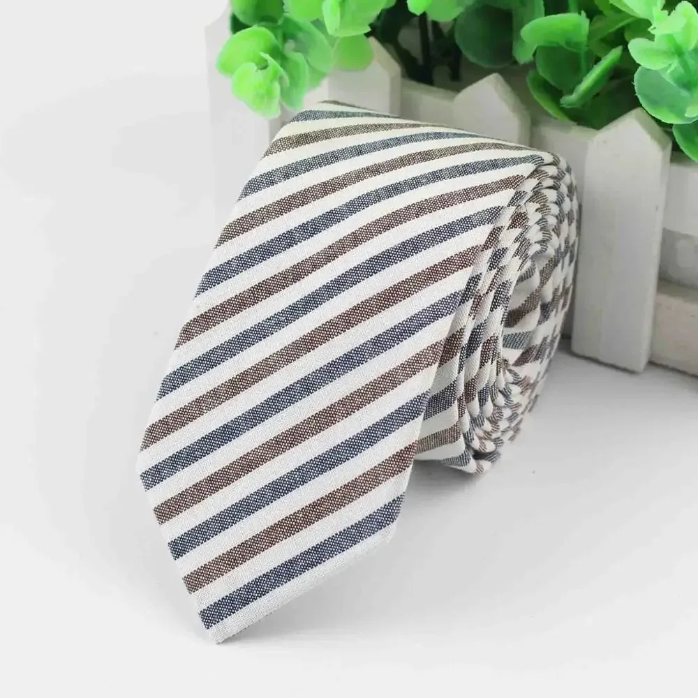 Daily Design Pure Cotton Men's 6cm Striped Checkered Pattern Tie Perfect Necktie Wedding Party Office Business Accessories Gifts
