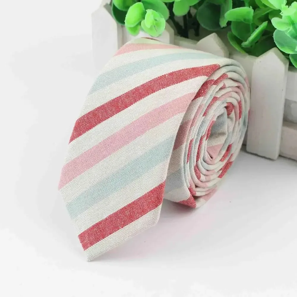 Daily Design Pure Cotton Men's 6cm Striped Checkered Pattern Tie Perfect Necktie Wedding Party Office Business Accessories Gifts